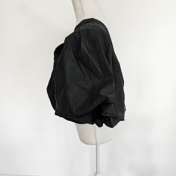 Future Collective Black Organza Puff Sleeve Crop Top - Picture 7 of 11